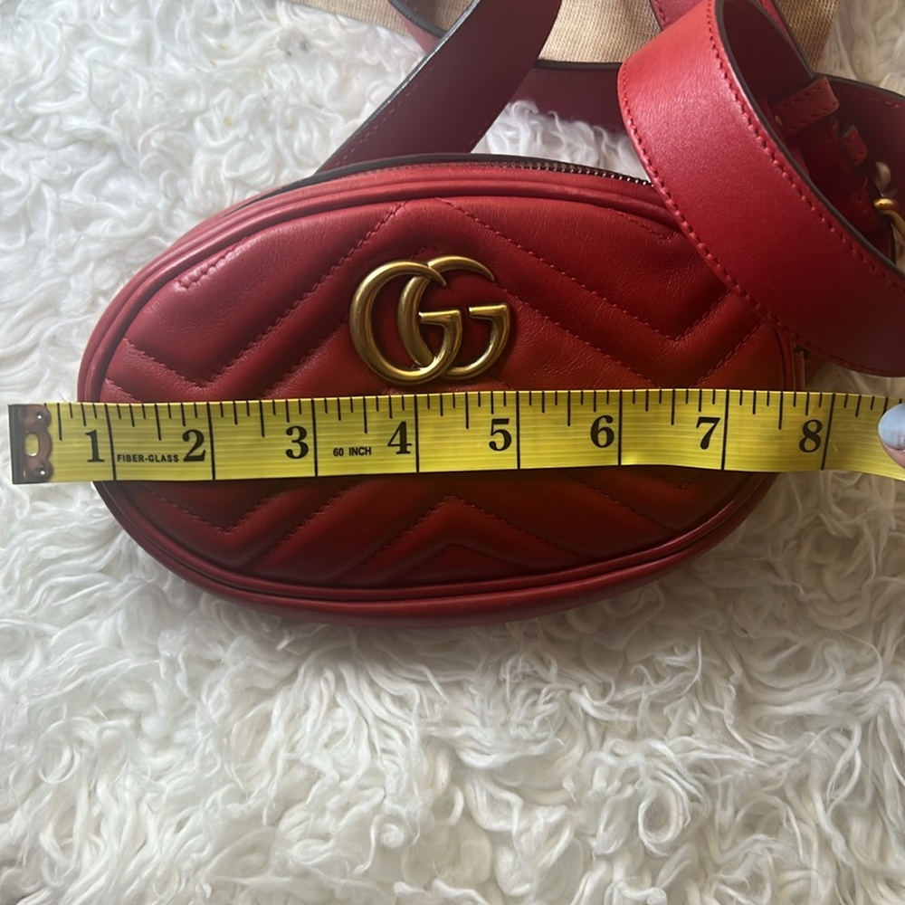 Gucci Red GG Marmont Belt bag red - Picture 13 of 14